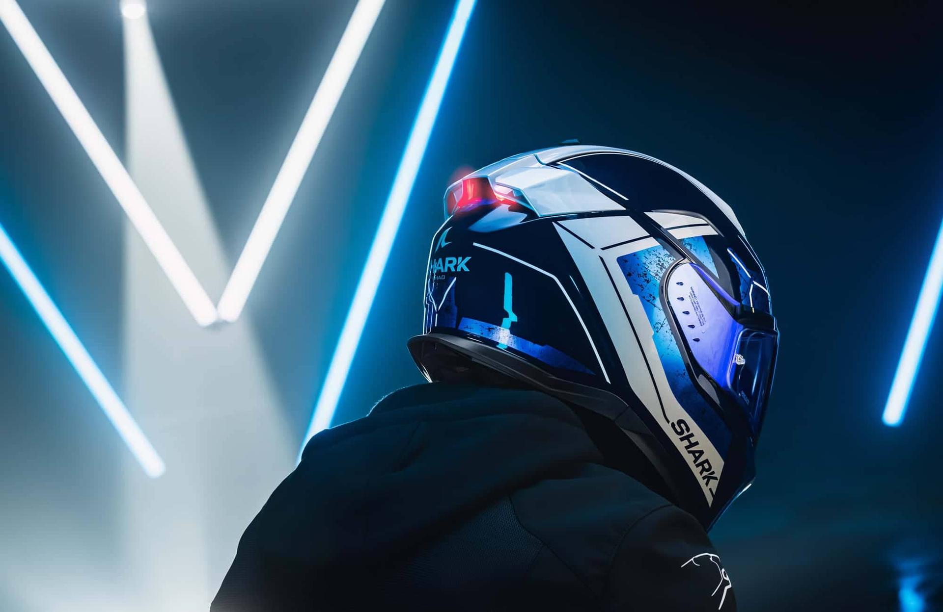 Capacete Shark Skwal I3 Rhad WUR - Branco/Azul/Vermelho - Grid Motors